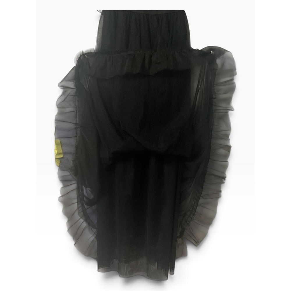 Faeriesty Black Tulle Maxi Dress Tiered Ruffle Formal Gown Size L - Picture 6 of 8